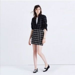 Madewell Black & White Double Windowpane Plaid Mini Skirt